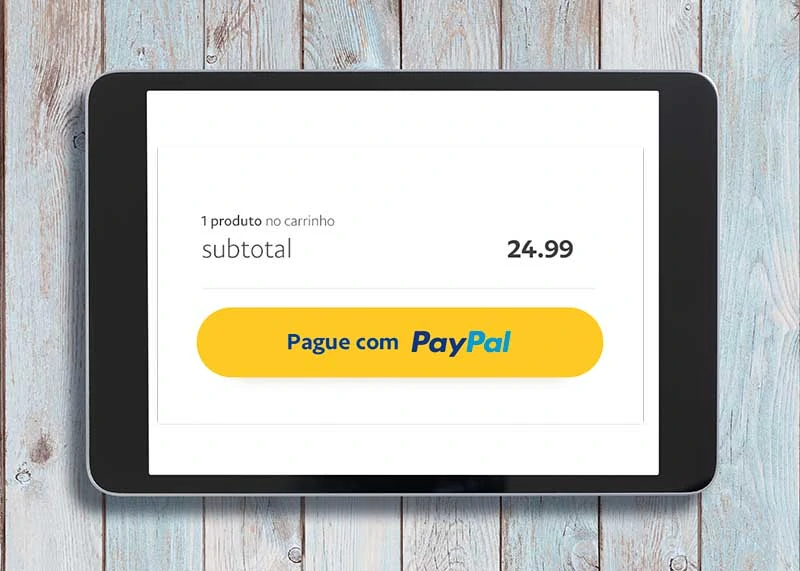 Tela mostrando botão de pagamento PayPal