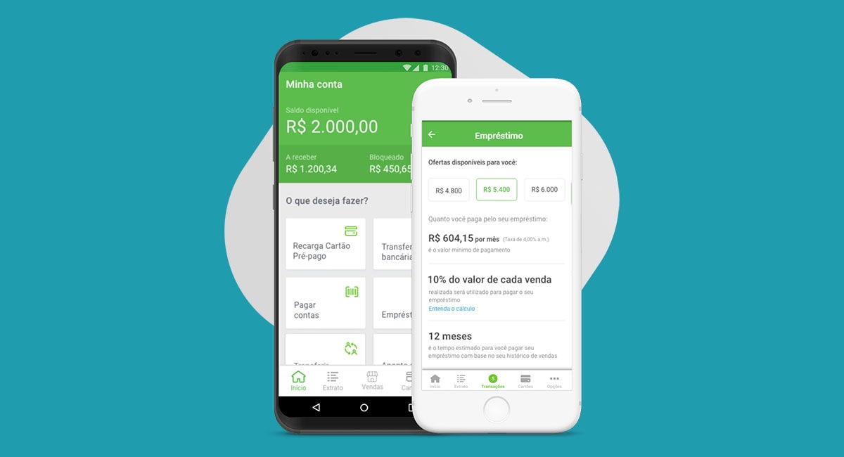 App PagBank mostrando tela de empréstimos