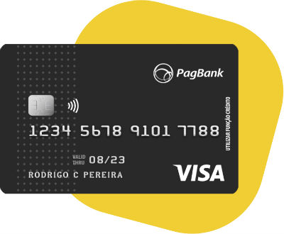 Cartão PagBank com fundo amarelo