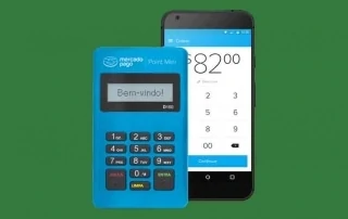 Mercado Pago Point Mini Azul com celular