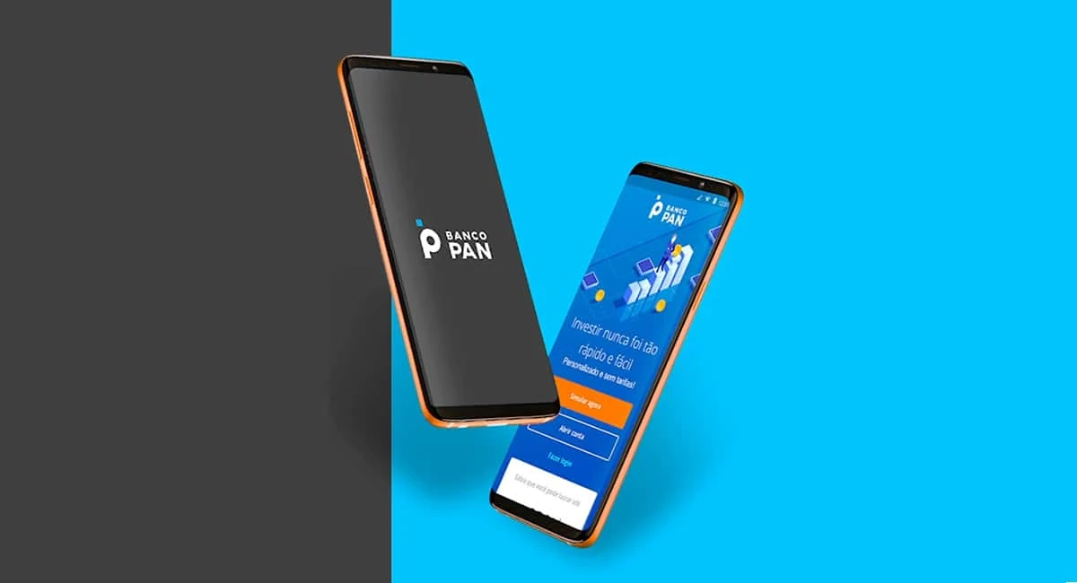 Celulares com app da conta digital do Banco Pan
