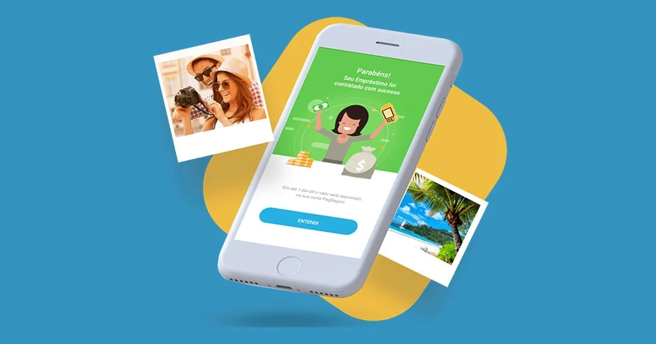 App Pagbank no celular na função empréstimo
