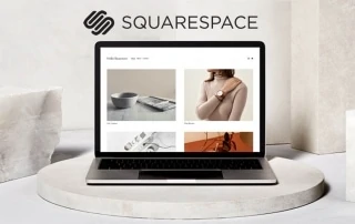Loja virtual Squarespace no laptop