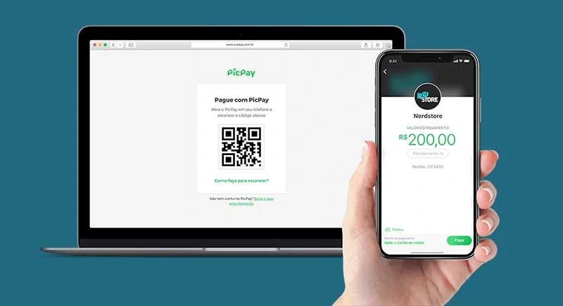 App PicPay no celular pagando online com QR Code