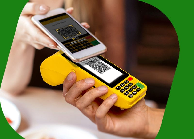 Moderninha Pro 2 recebendo pagamento PIX pelo QR Code do celular