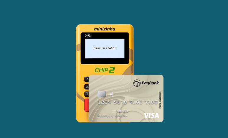 Minizinha Chip 2 e cartão PagBank