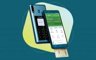 PagPhone recebendo pagamento com cartão de chip via app PagVendas