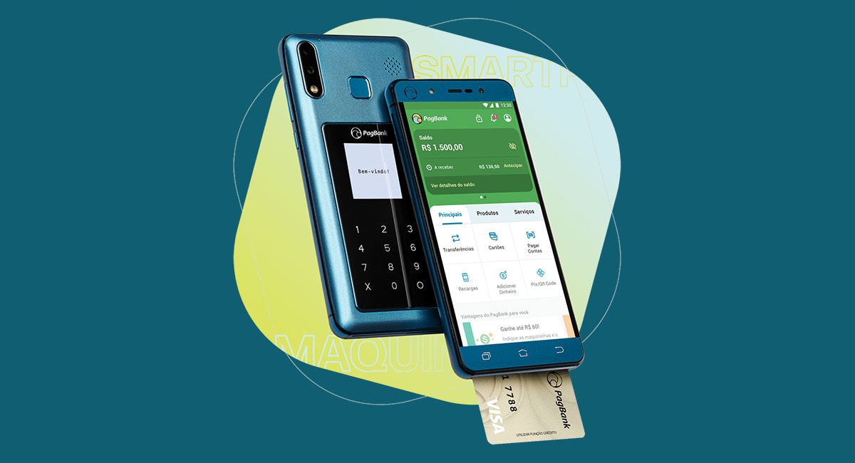 PagPhone recebendo pagamento com cartão de chip via app PagVendas